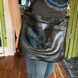 Uskana leather crossbody hobo bag